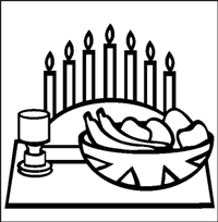 Kwanzaa - Harvest and Candles Colouring Pages Online