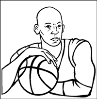 Micheal Jordan - Basketballer Colouring Pages Online